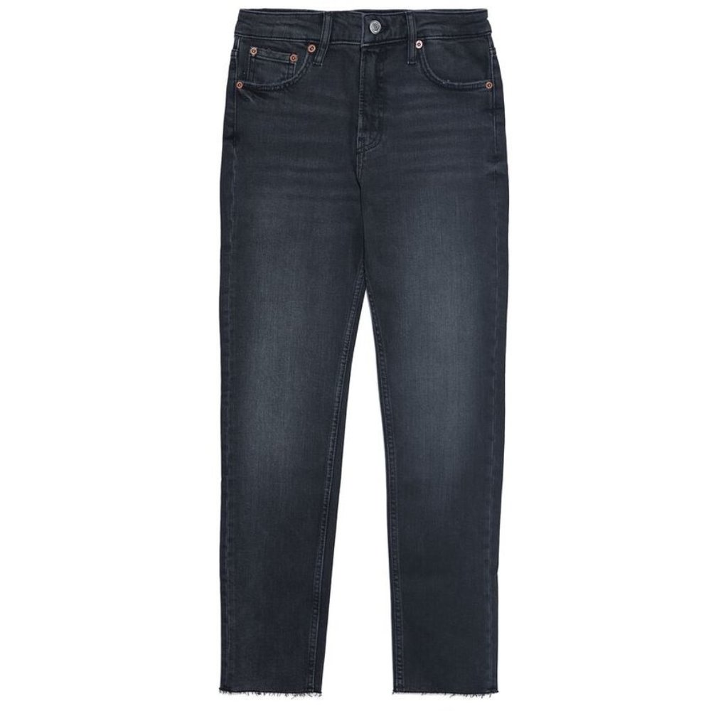 Zara Premium Slim Jeans Sky Black Distressed Grey - Picture 7 of 11